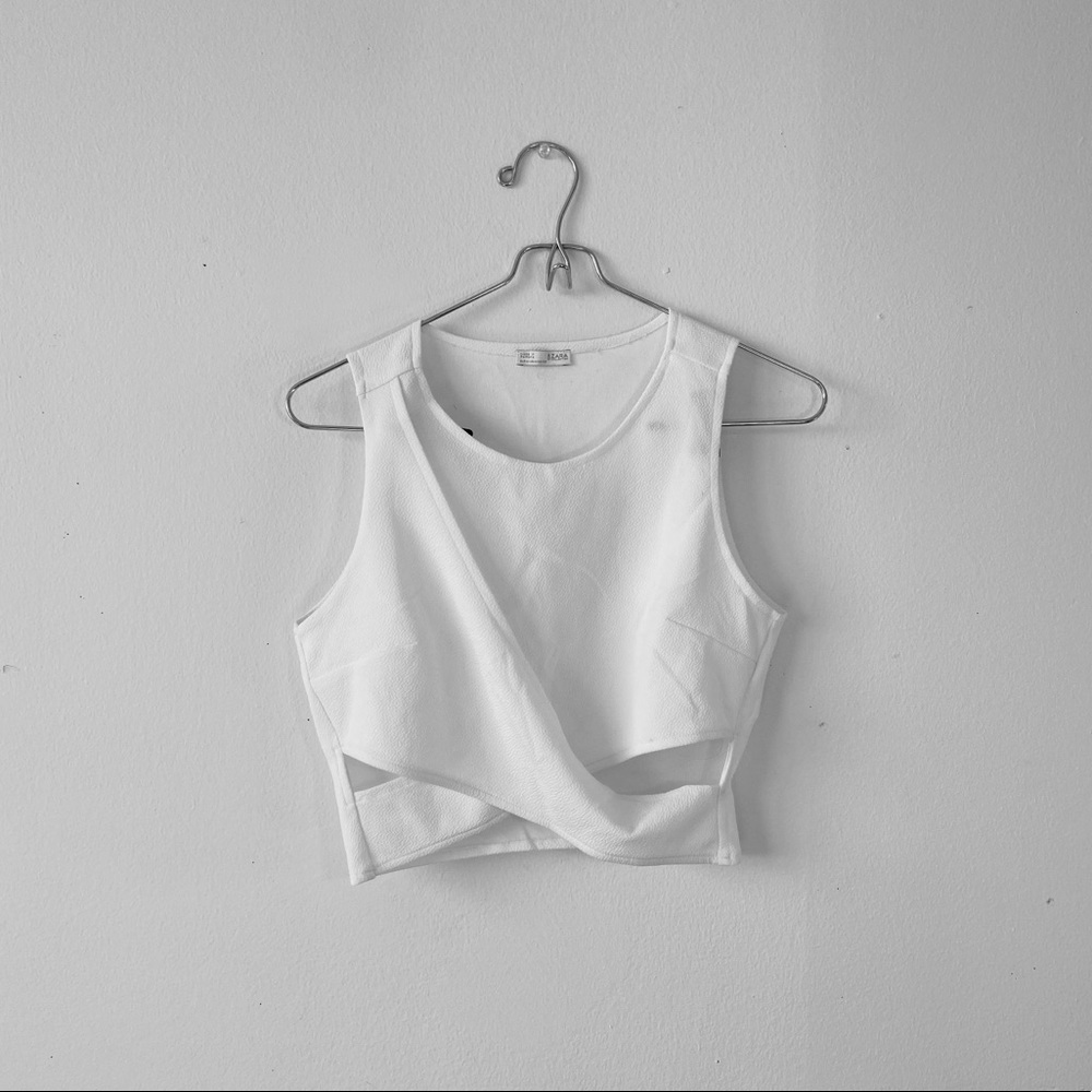 Zara sleeveless wrap crop top
